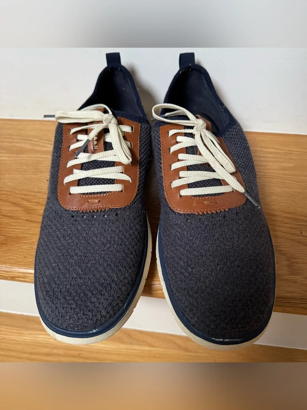 Cole Haan Zerogrand Shoes Mens 10M Blue Knit Oxford Grand Dress Sneakers